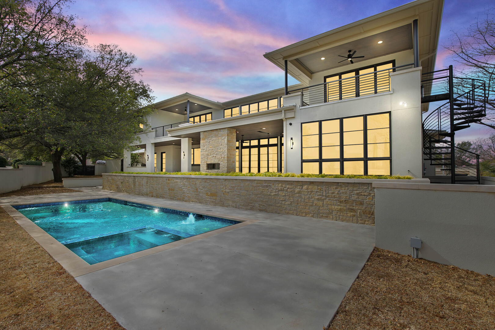 Pool and home virtual twilight Virtual Twilight Photo of house