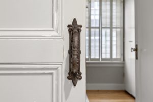 Detail of elegant vintage door handle